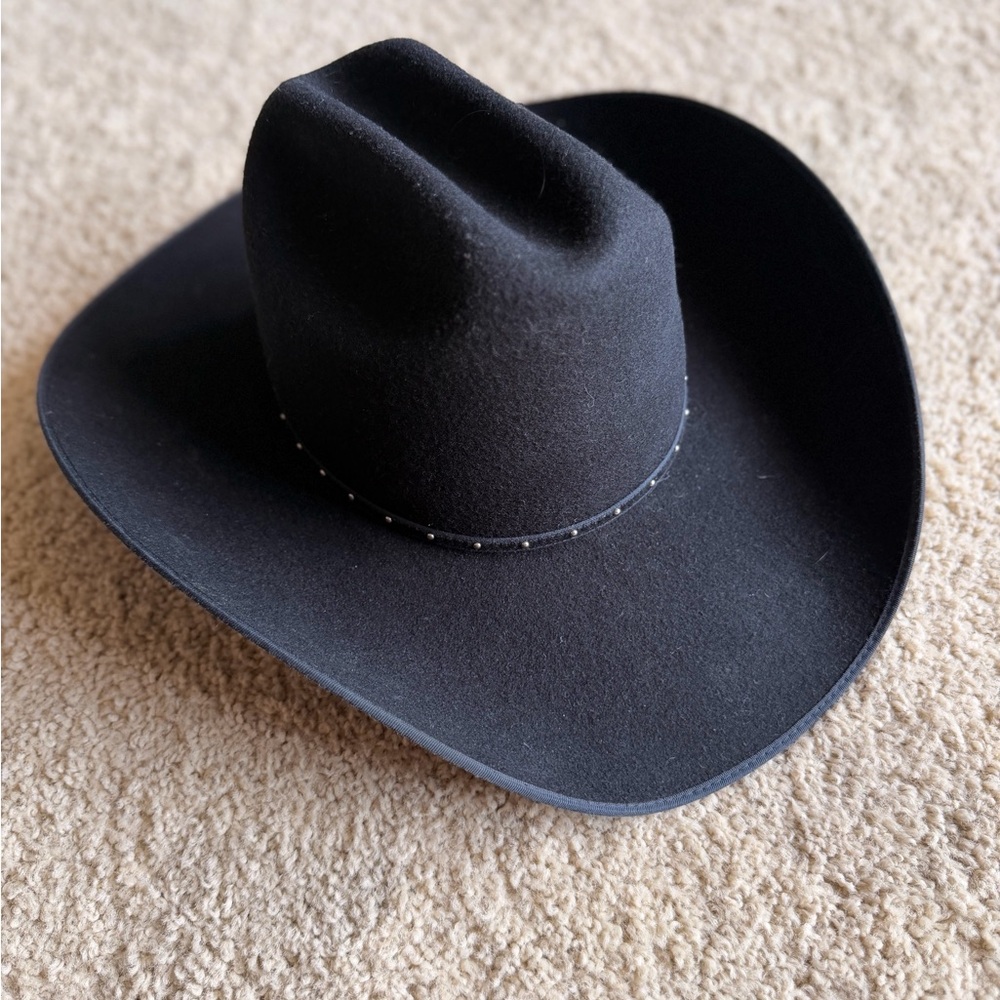 Resistol Black Felt Western Cowboy Hat with Studded Band